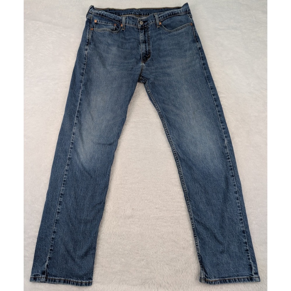Levi's 505 Regular Fit Jeans‎ Mens 38x34(32) Straight Leg Med Wash Blue